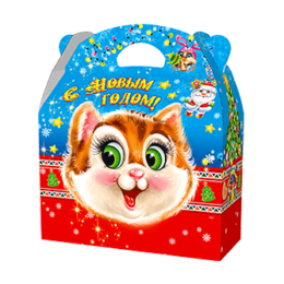 Упаковка для новогодних подарков Коробка с маской Кот